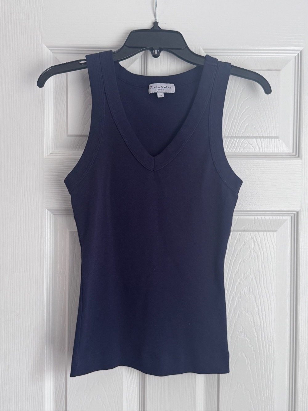 Michael Stars Maya Deep Navy V-Neck Ribbed Tank